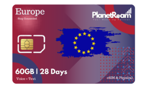60GB | 28 Days | Europe SIM