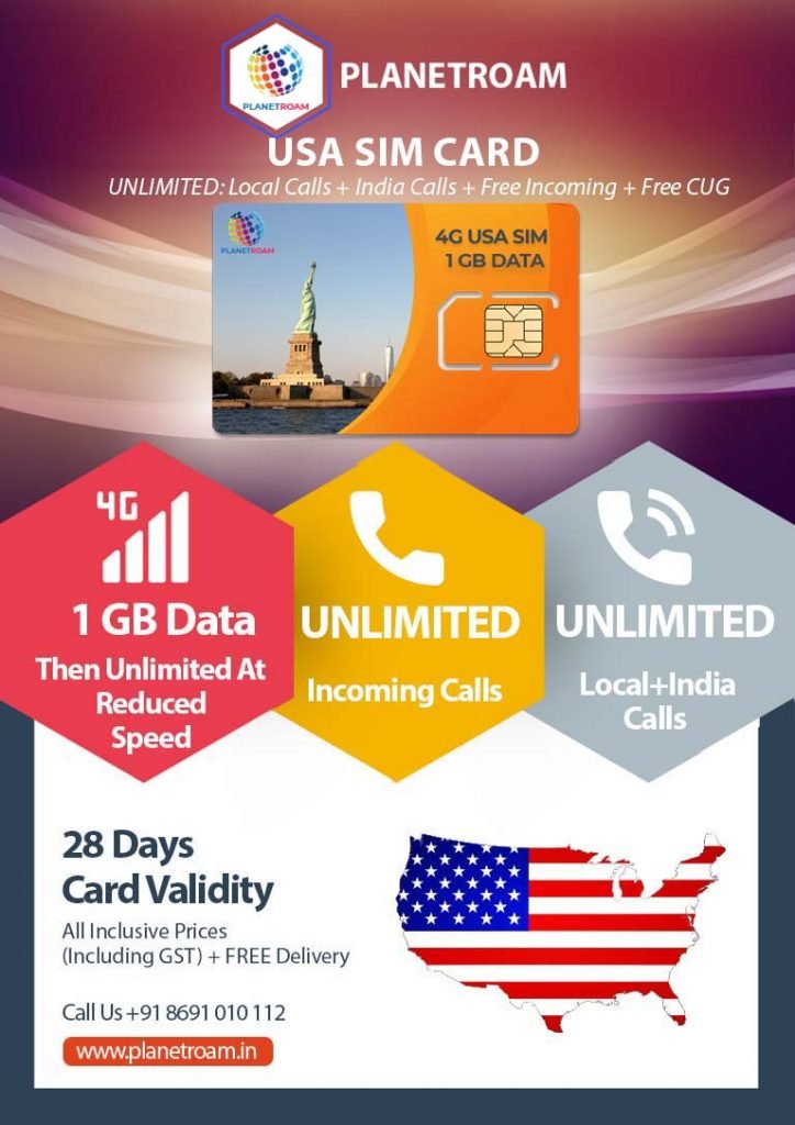 USA SIM Card 1 GB Rs. 5,599 International SIM Card