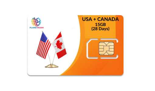 USA+CANADA SIM Card 15GB (28 Days)