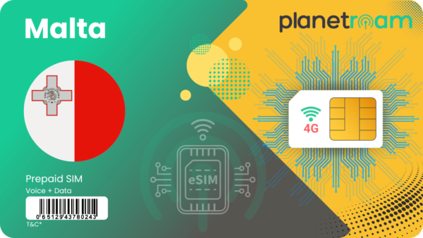 Malta Tourist SIM Card – International SIM with Data, Calls, and Roaming